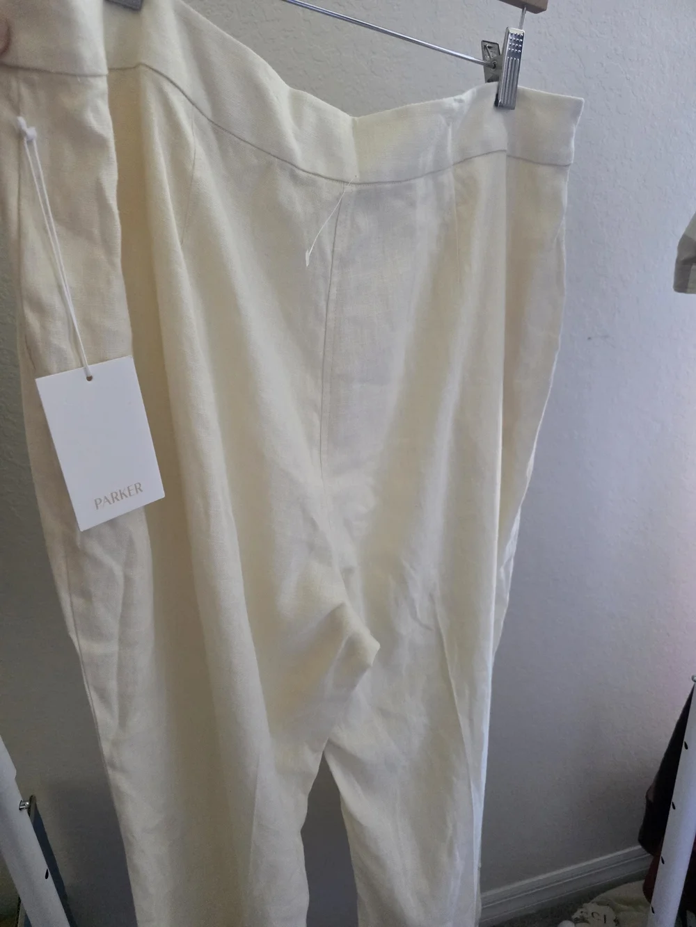 Parker Cream Wide-Leg Trousers Linen Pans Palazzo Classic